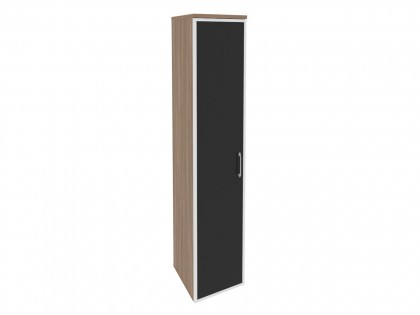 Мебель для персонала ONIX O.SU-1.10R(L/R) black Шкаф высокий узкий (1 высокий фасад стекло лакобель в раме)